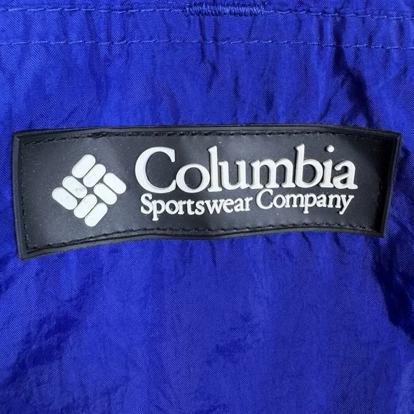 VTG Columbia Windbreaker Mens XL Blue Green 1/2 Zip Pullover Jacket Packable - Picture 4 of 13